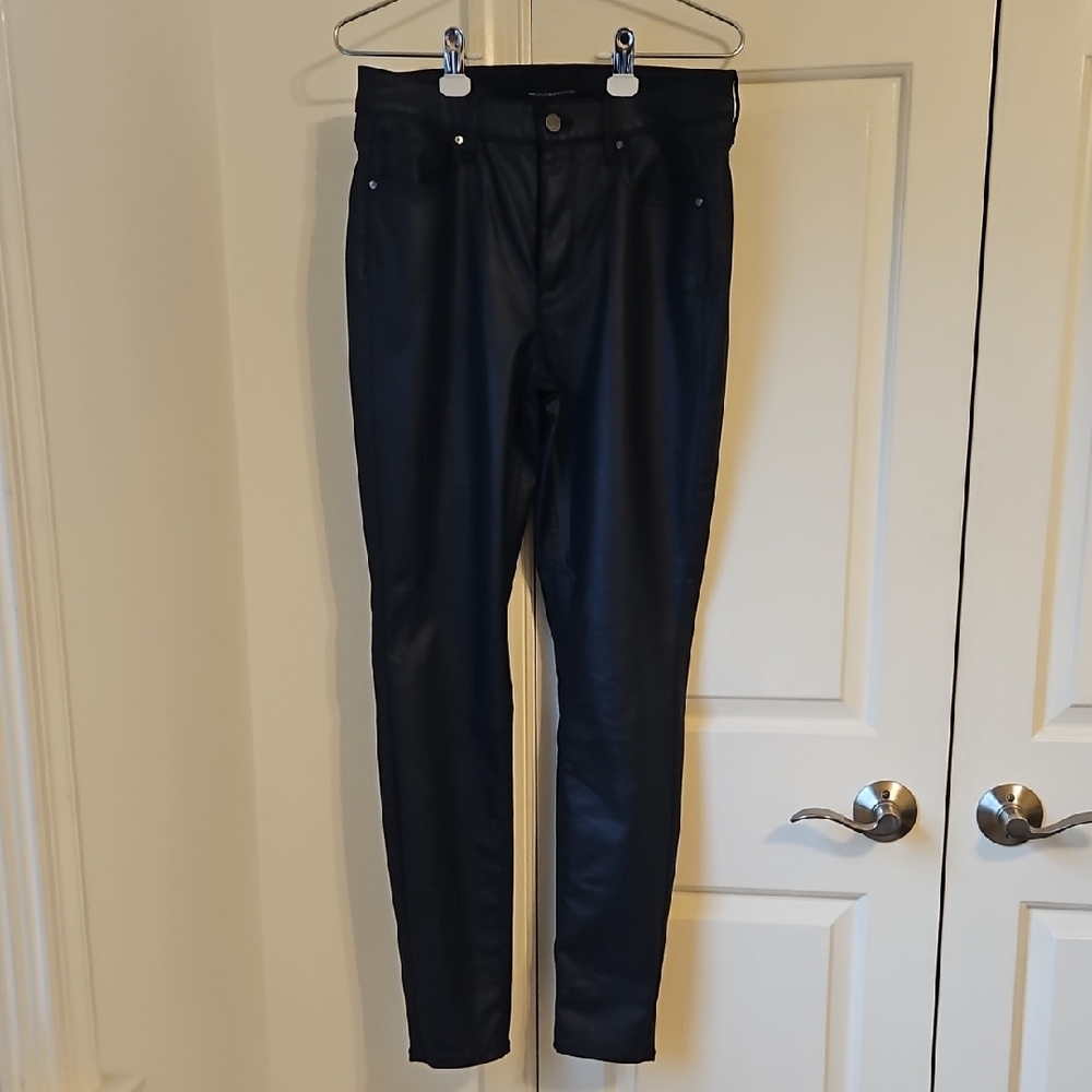 White House Black Market Navy Coated Skinny Jeans